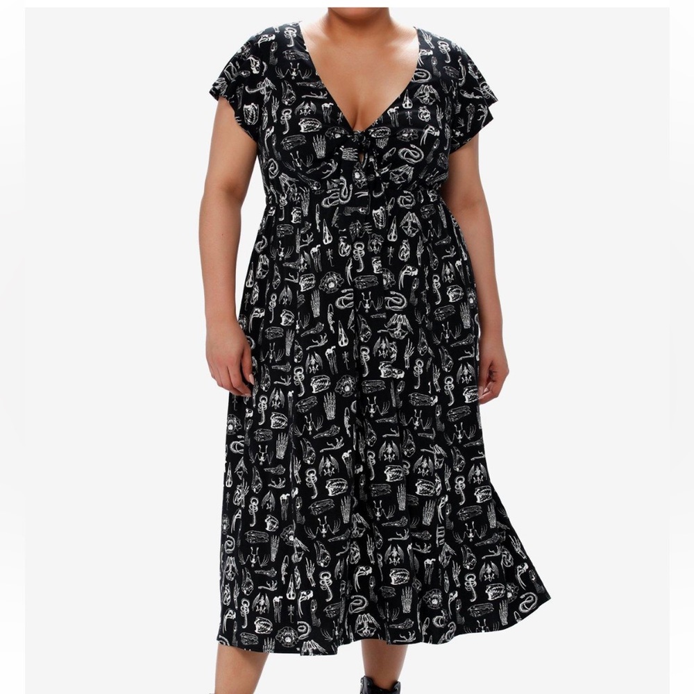 Social collision animal anatomy front tie dress